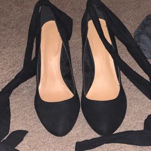 Black strappy heels